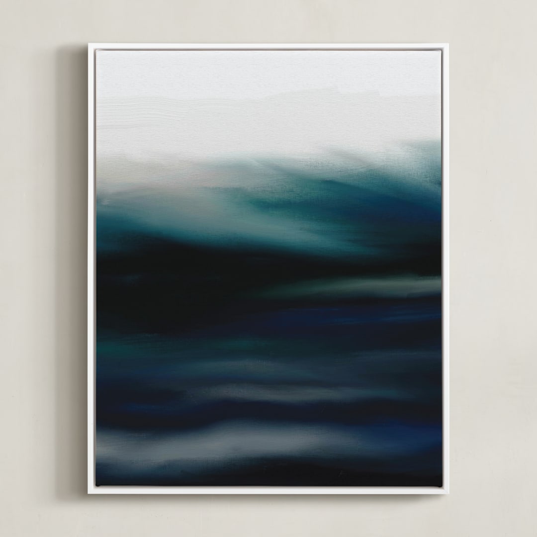 "Deep Waters" - Art Print in Ocean by Grae - Framed Canvas