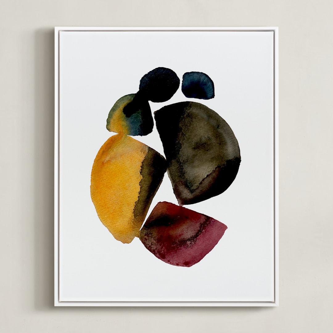 "Interim" - Art Print in Gamboge by Kiana Lee - Framed Canvas