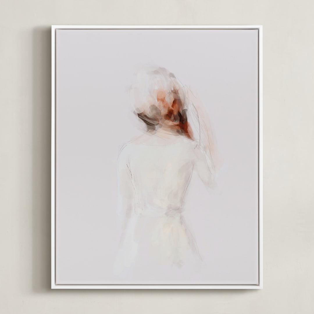 "The Figure" - Art Print in Neutral by Lori Wemple - Framed Canvas