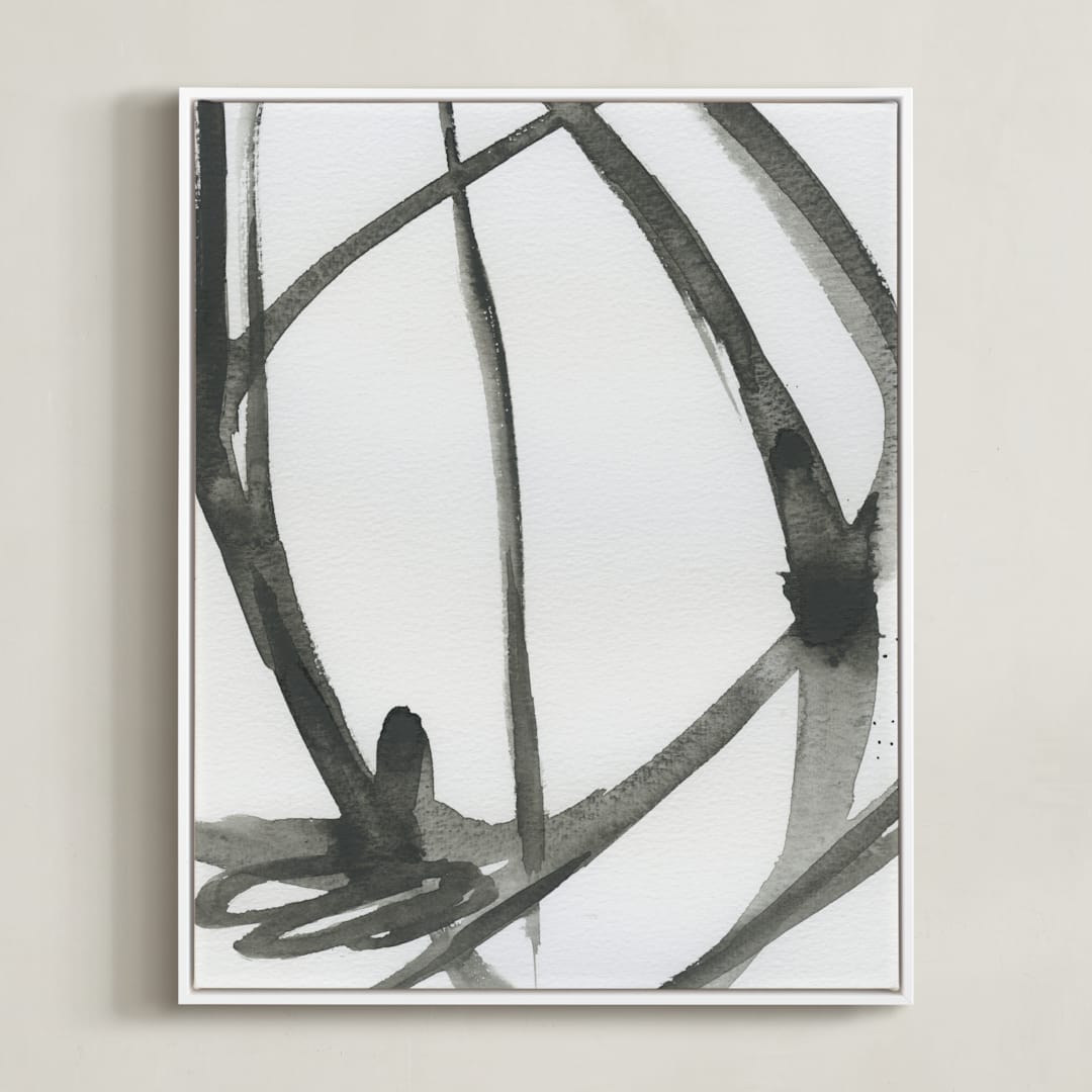 "Plant Cell 4" - Art Print in Black and White by Mary Gaspar - Framed Canvas
