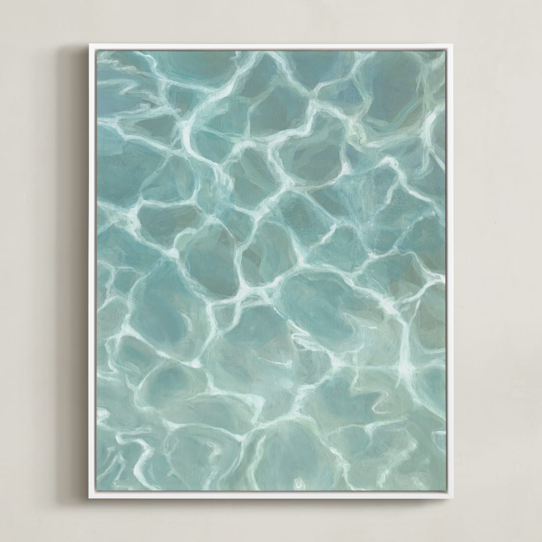 "Poolside" - Art Print in Poolside by Laura Browning - Framed Canvas