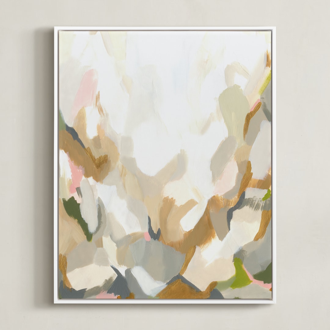 "Slopes" - Art Print in Straw by Melanie Severin - Framed Canvas