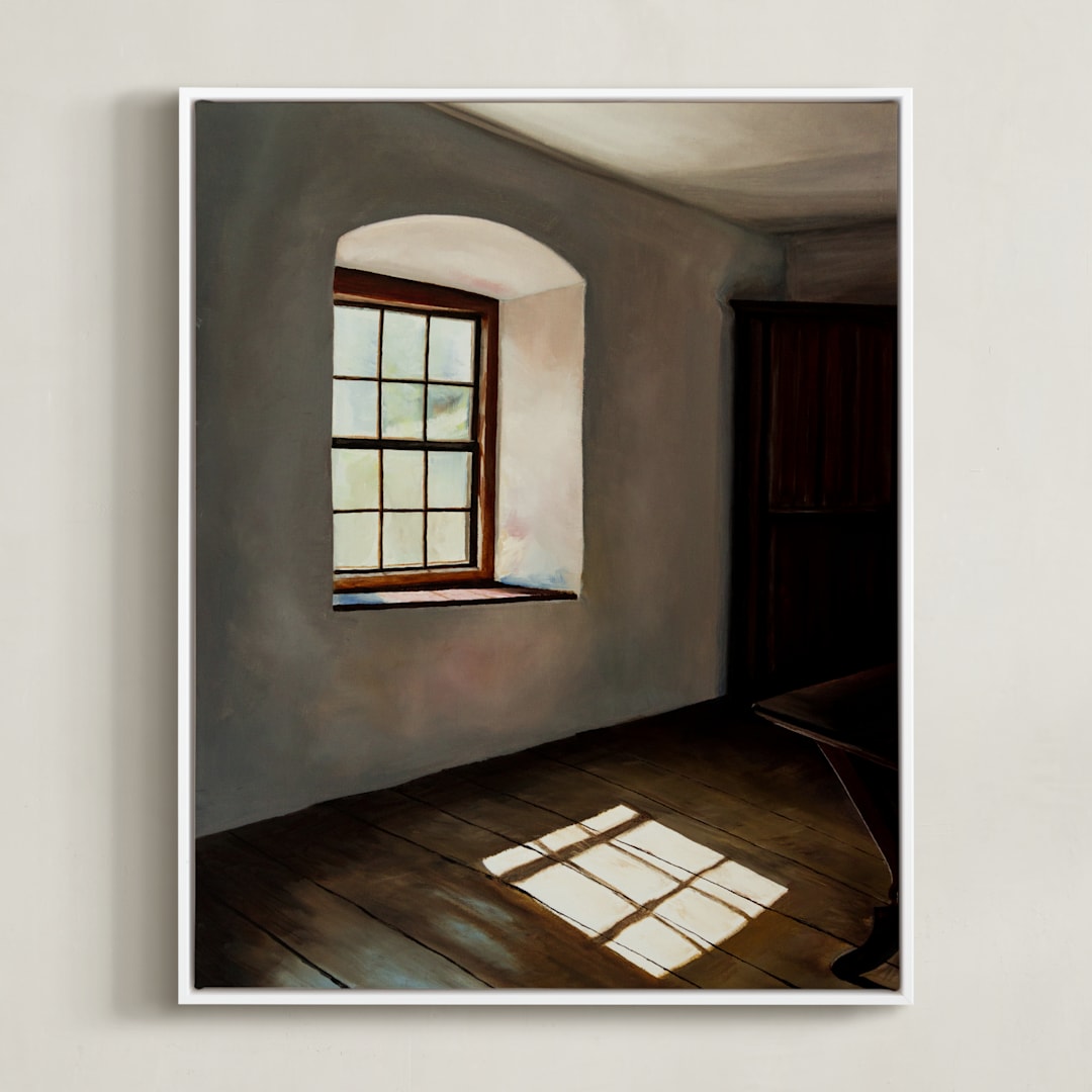 "Light and Reflection" - Art Print in Shadow Grey by Robert Deem - Framed Canvas