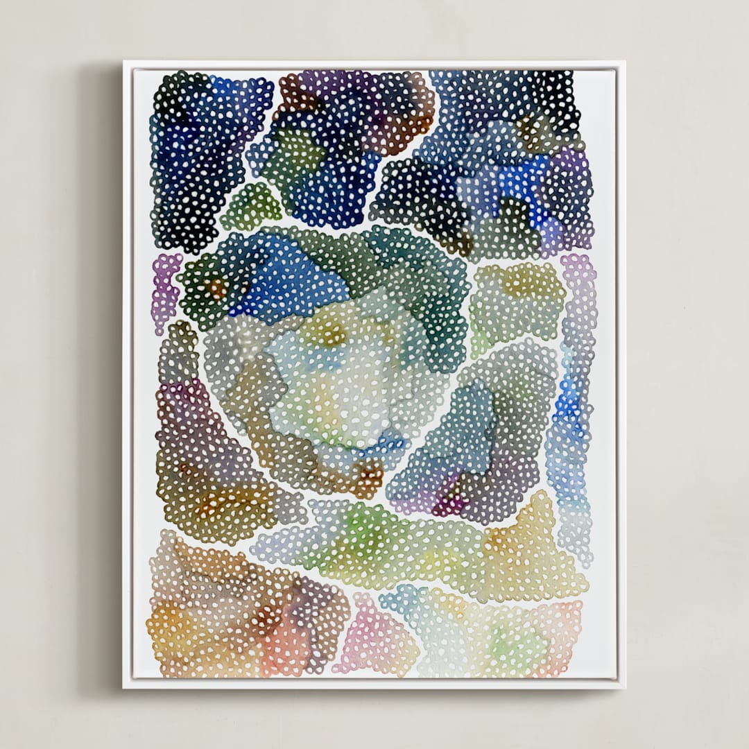 "freckle topography" - Art Print in Steel Blue by Kelly Place - Framed Canvas