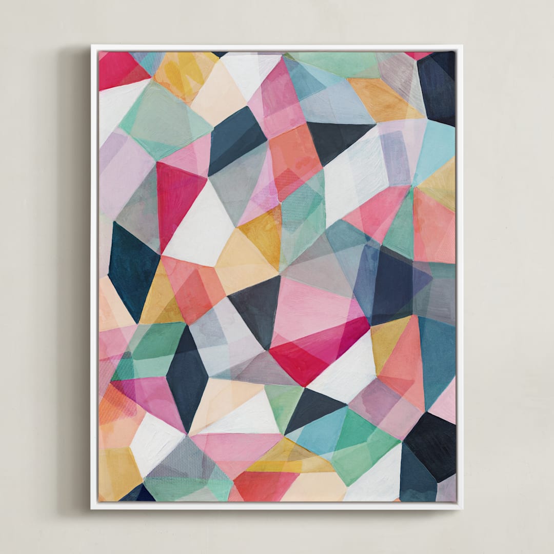 "Kaleidoscope No.1" - Art Print in Cerise by Hooray Creative - Framed Canvas