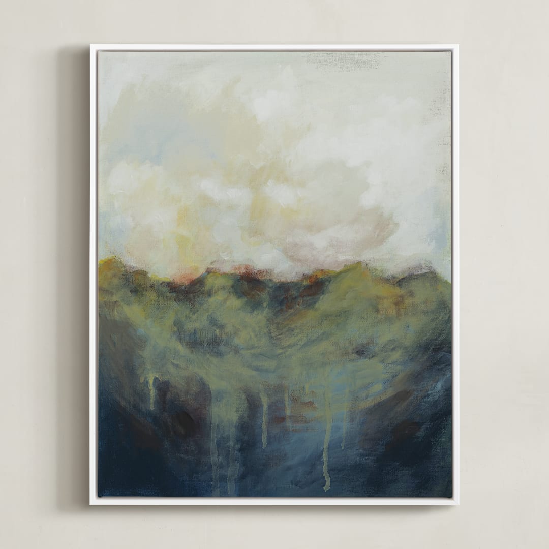 "Neutral Ground" - Art Print in Moss Green by Lorent and Leif - Framed Canvas