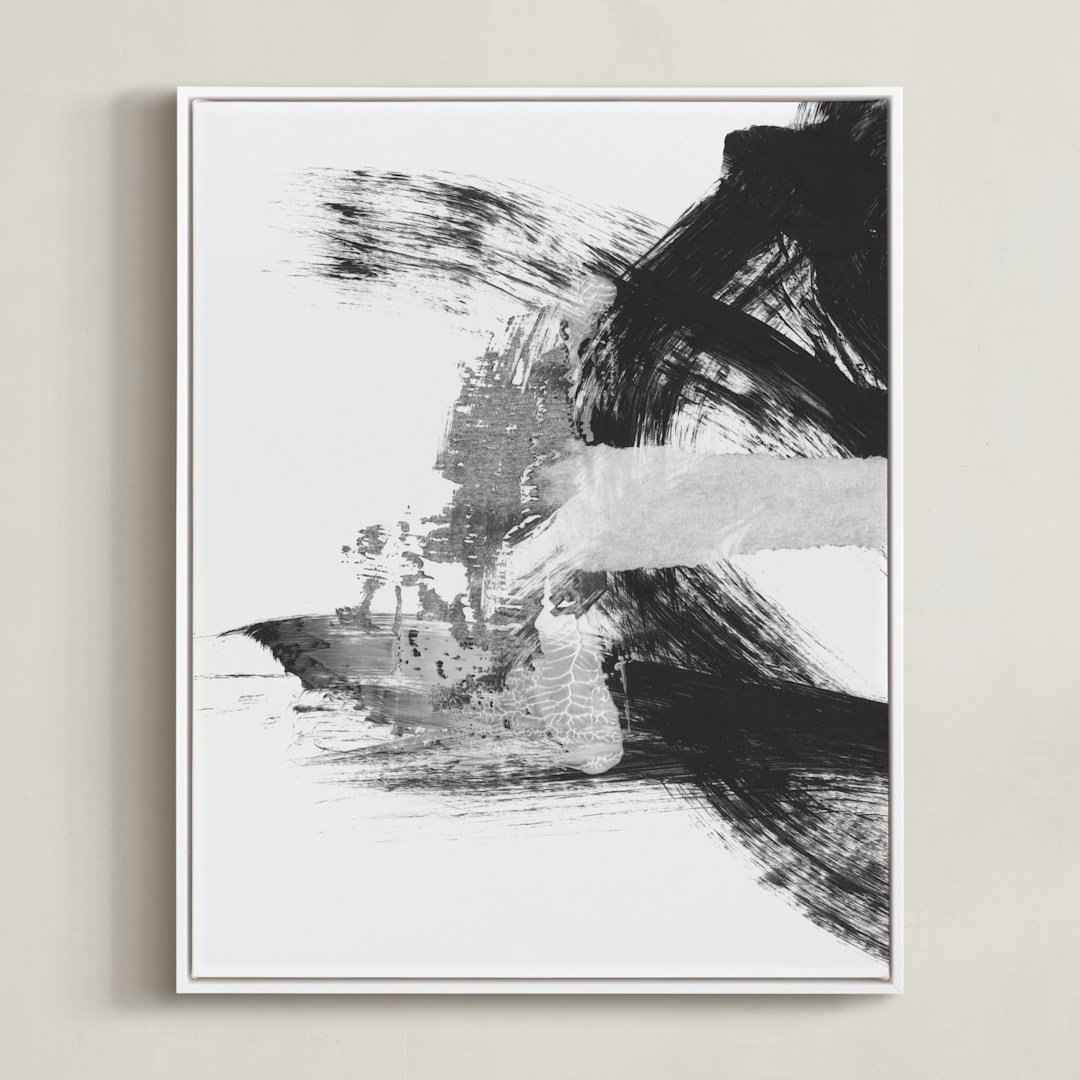 "Blackbird Chain" - Art Print in Black by Misty Hughes - Framed Canvas