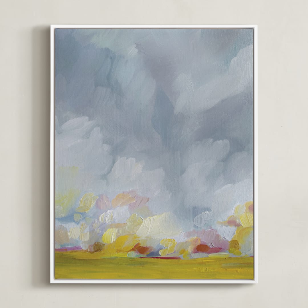 "Grace in the Winds" - Art Print in Gray by Emily Jeffords - Framed Canvas