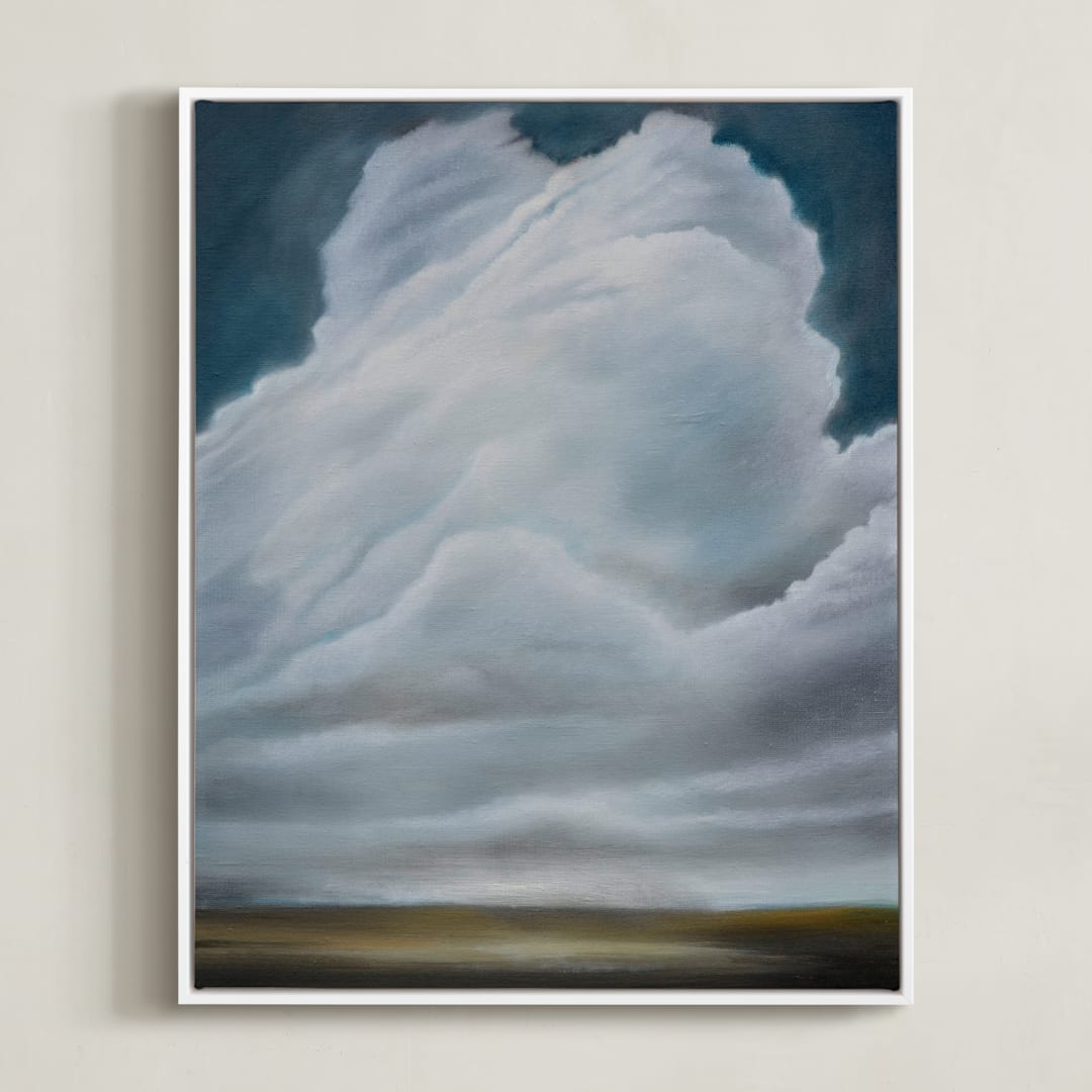 "I still see giants" - Art Print in cloud white by Kelly Money - Framed Canvas