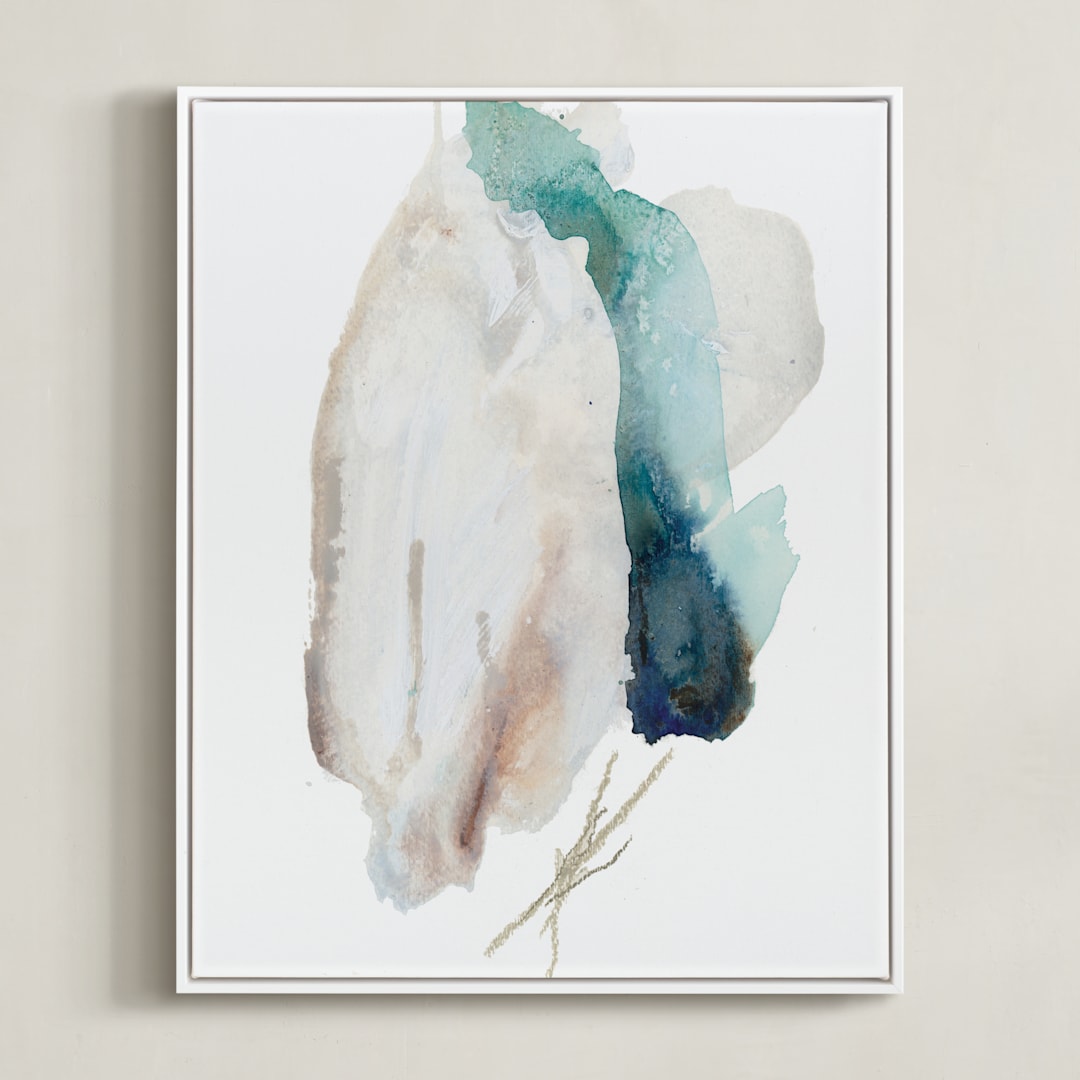 "Advection" - Art Print in Aqua by Ariel Scholten - Framed Canvas