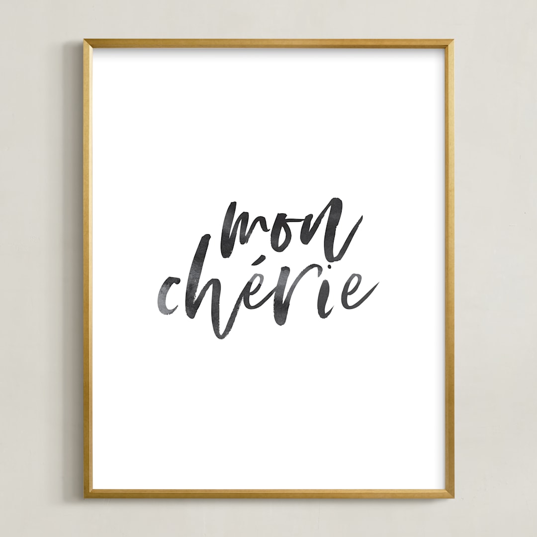 "It's French for darling" - Art Print in Midnight by Hudson meet Rose - Framed