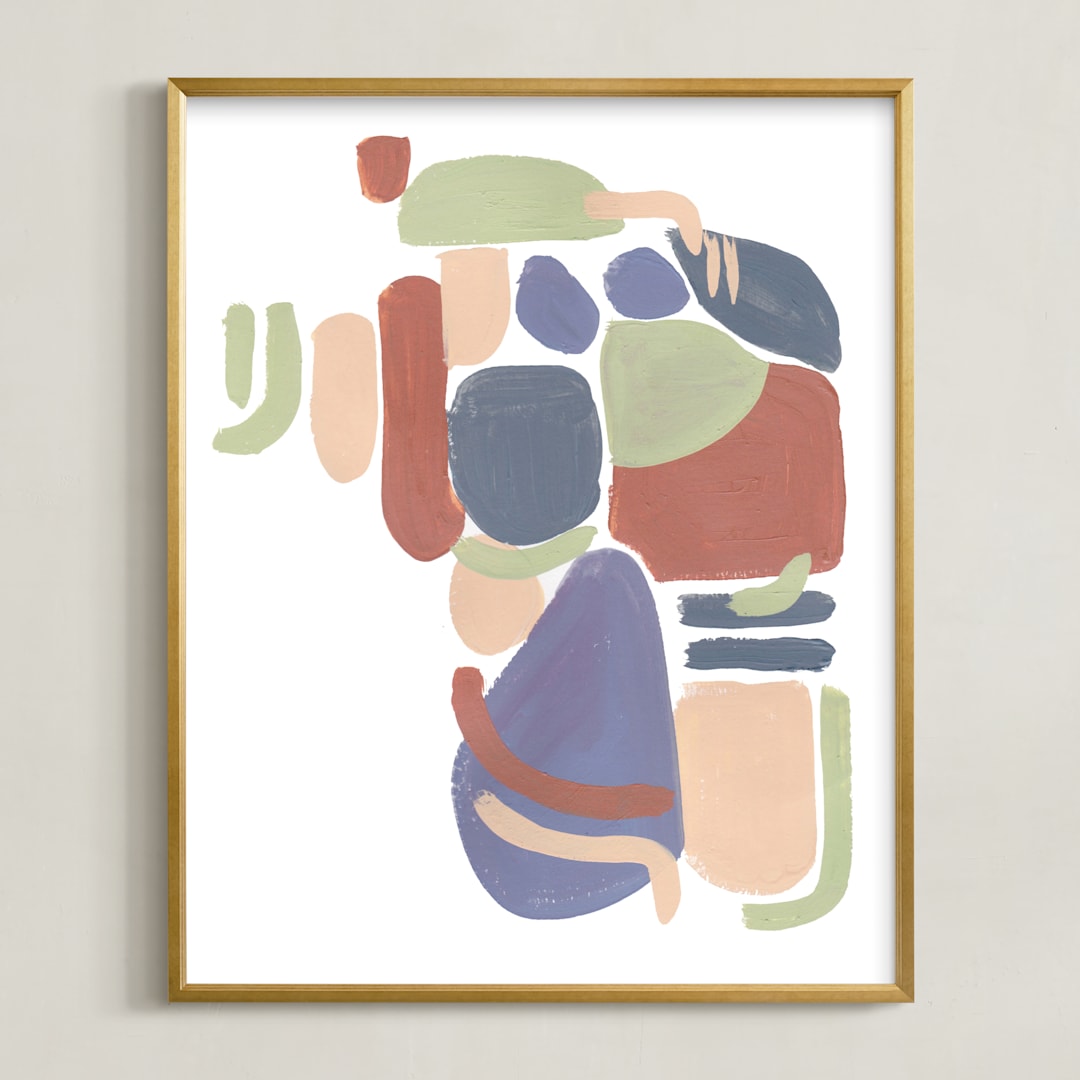 "abstract movement" - Art Print in sag green by Tae Lee - Framed