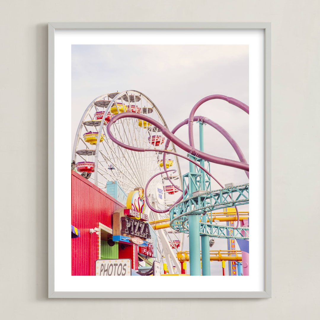 "Twist and Turn" - Art Print in Pale Blush Pink by Irene Suchocki - Framed