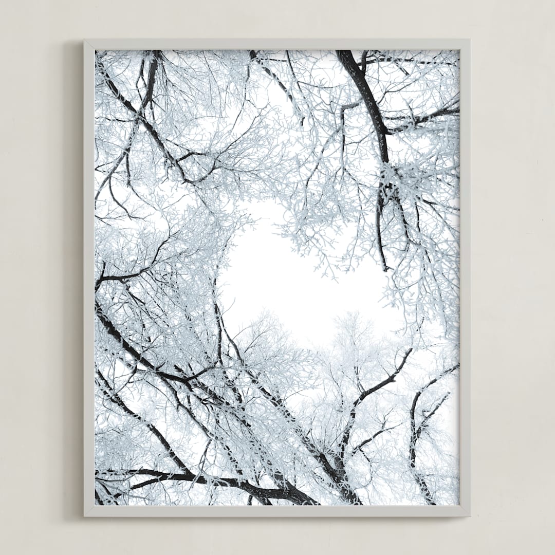 "Winter's Dance No. 1" - Art Print in Icy Aqua by Courtney Crane - Framed