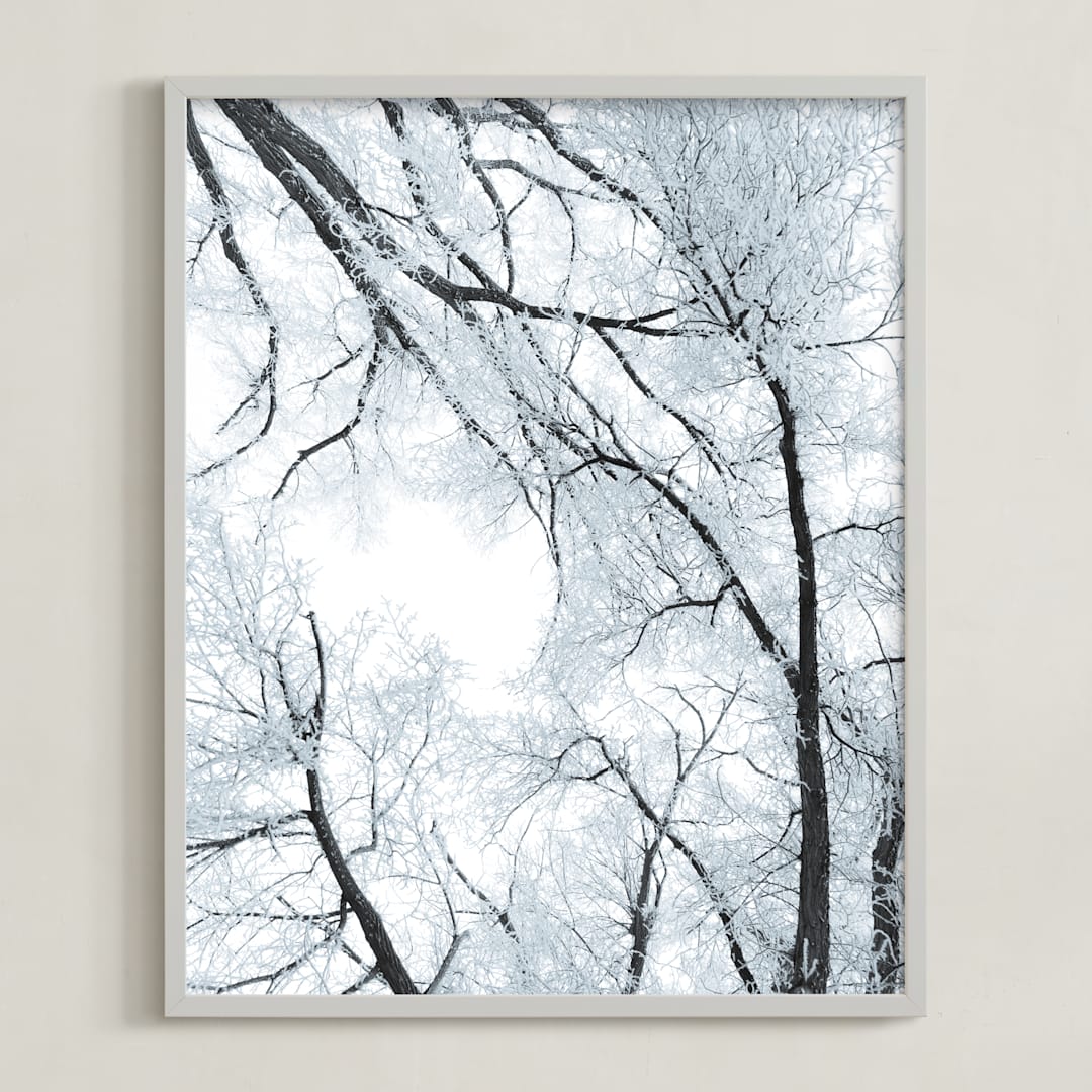"Winter's Dance No. 2" - Art Print in Icy Aqua by Courtney Crane - Framed
