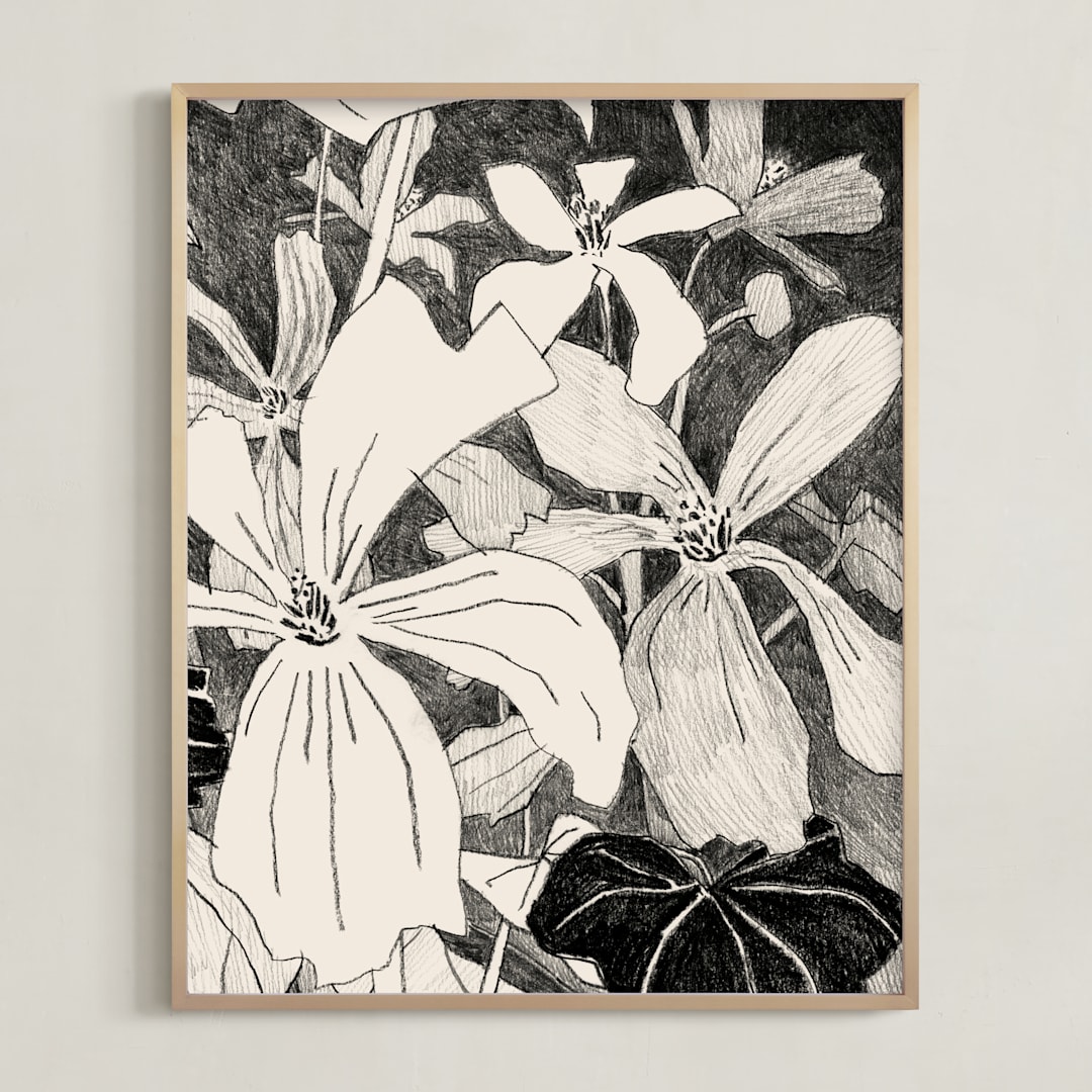 "Campo De Malvas 2" - Art Print in Graphite Gray by Catilustre - Framed