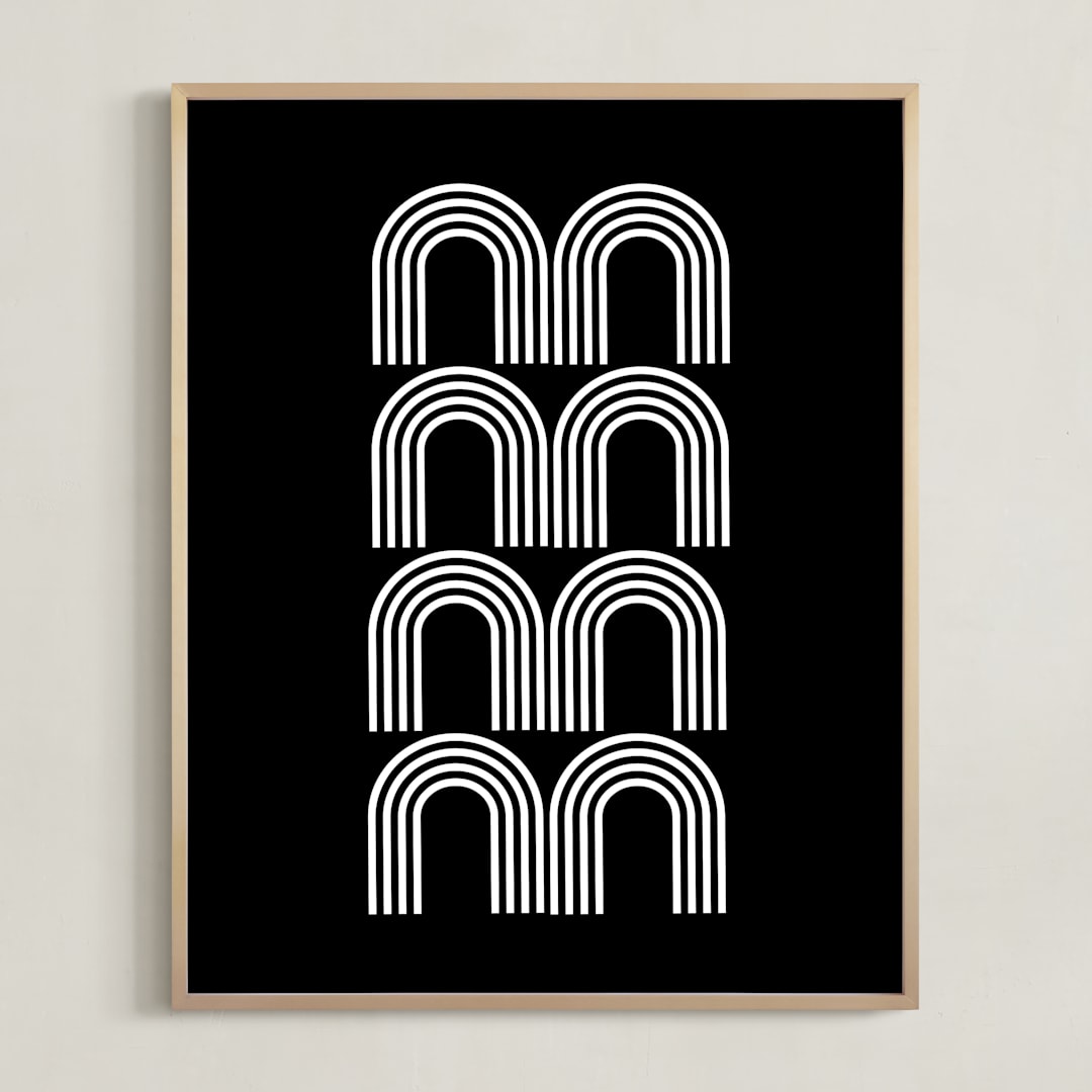 "Highs & Lows " - Art Print in Black by Kisco Print Shop - Framed