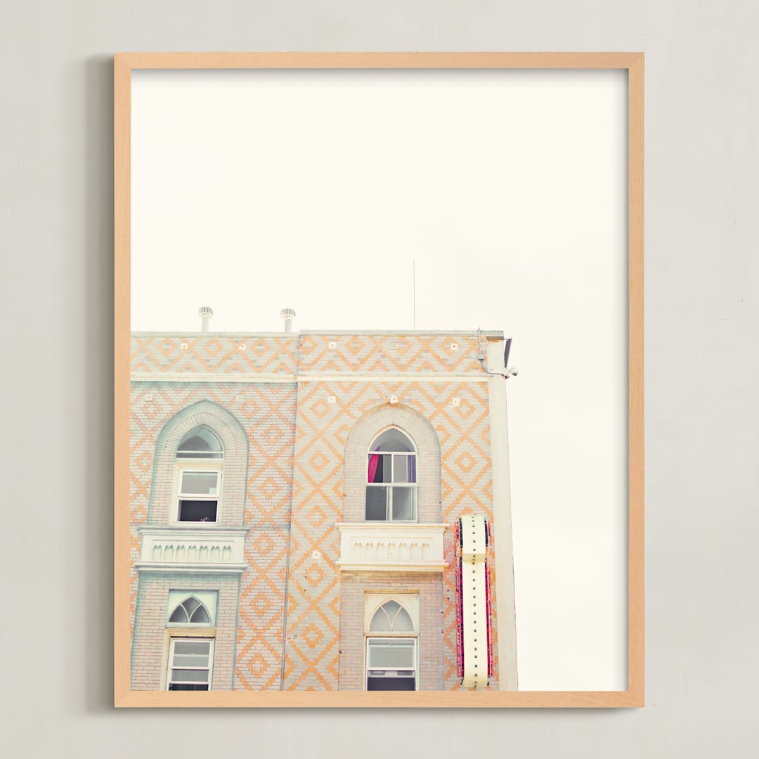 "Cool Venice" - Art Print in Coral by Caroline Mint - Framed