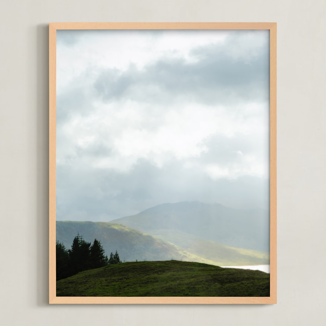 "Highland View 1" - Art Print in Cloud Gray by Jacquelyn Sloane Siklos - Framed