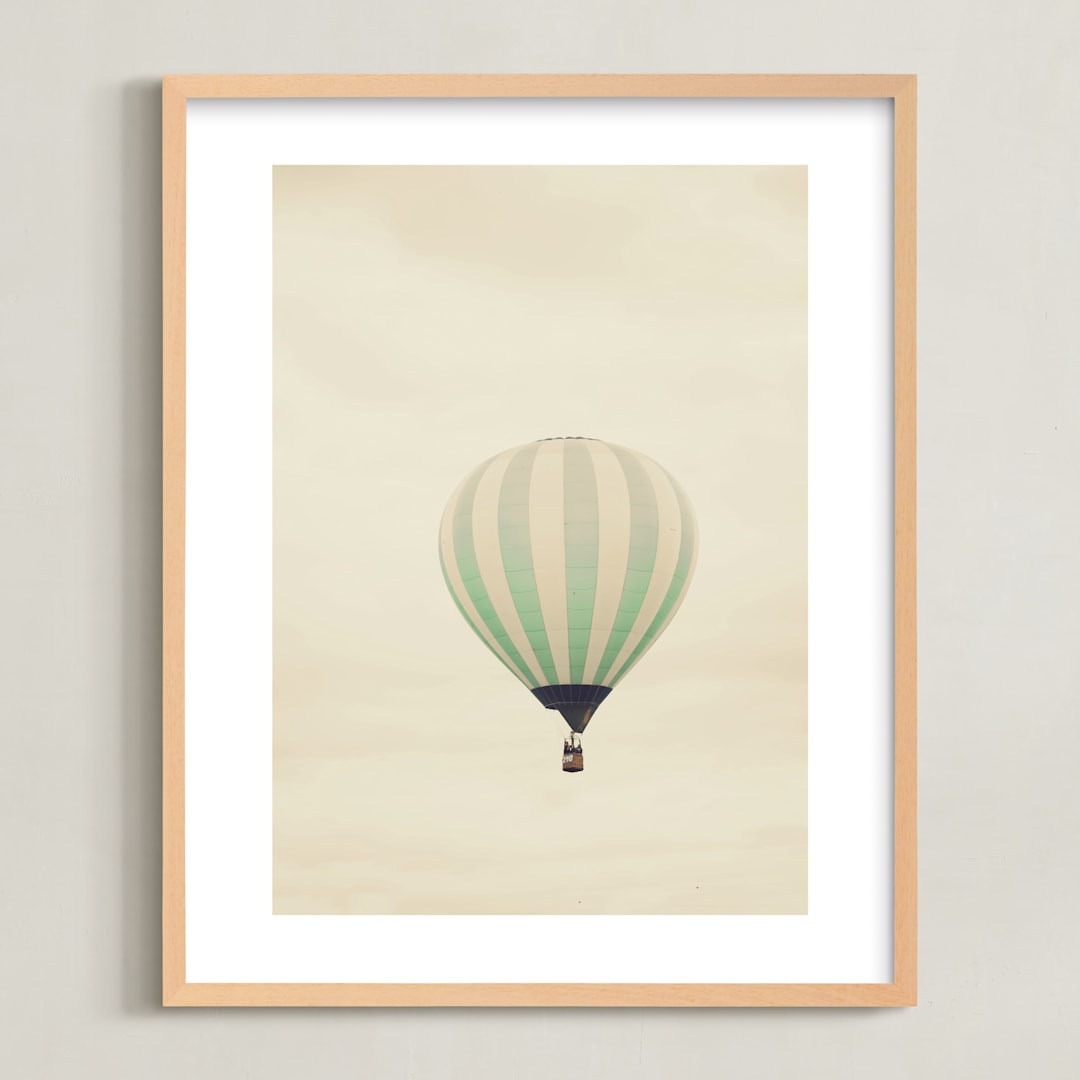 "Mint Dreams" - Art Print in Dawn Yellow by Caroline Mint - Framed