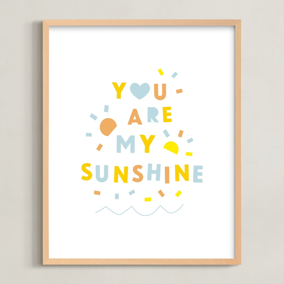 "Sunshine Letters" - Art Print in Pastel by Ariel Rutland - Framed
