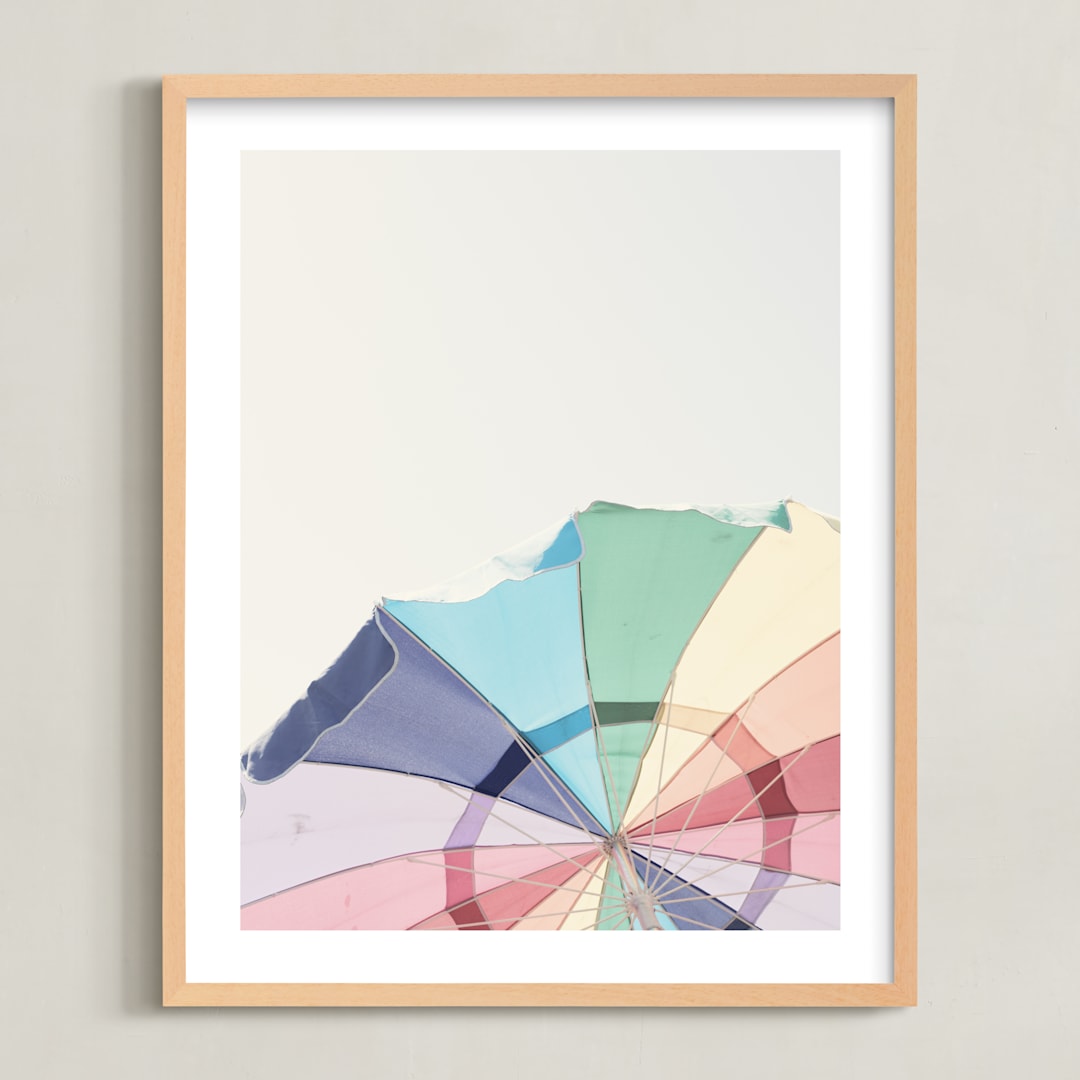 "Rainbow Summer" - Art Print in white by Caroline Mint - Framed