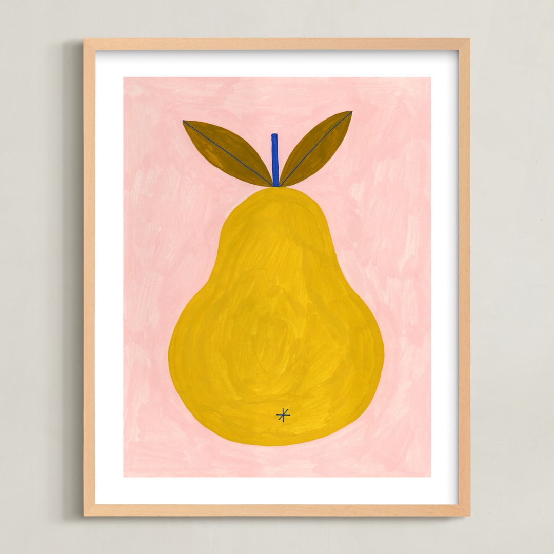 "Barlett Pear" - Art Print in Mustard by Ana Toro - Framed