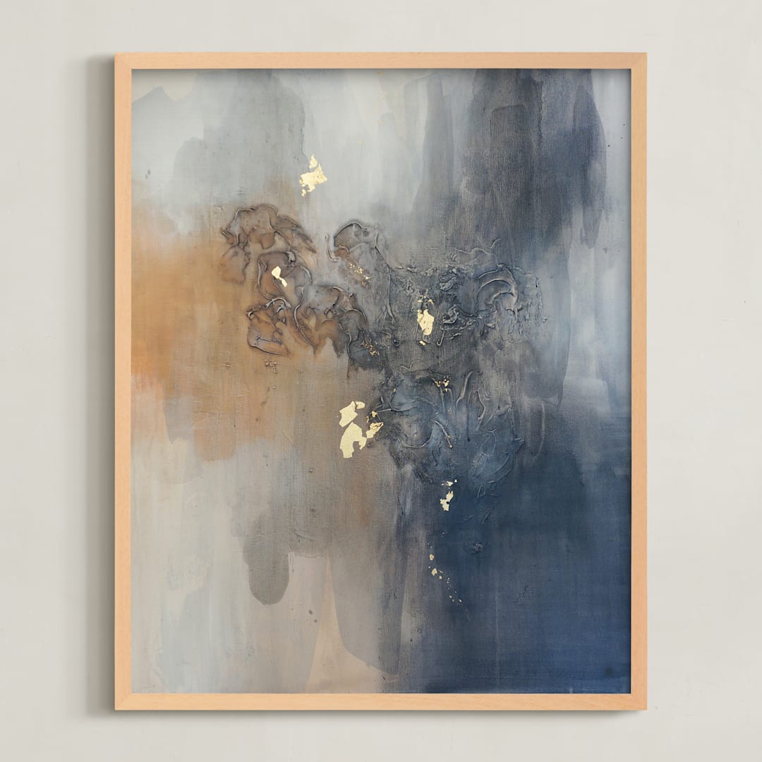 "High Tide #1" - Art Print in copper peach by Christine Olmstead - Framed