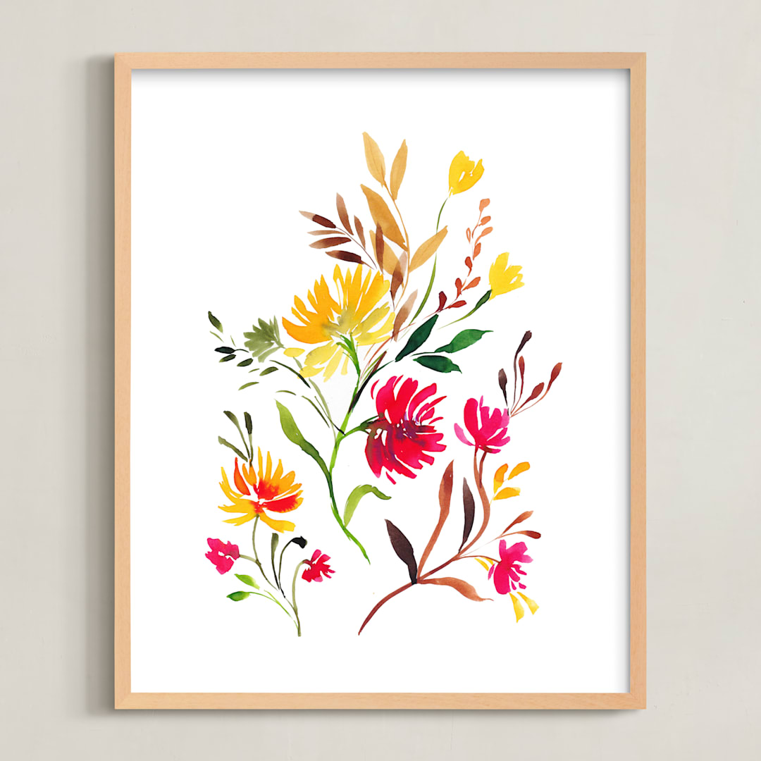 "wild flower " - Art Print in multi by Tae Lee - Framed