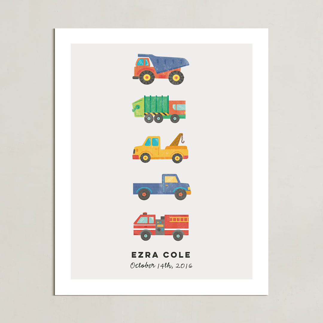 "lets go" - Personalized Art Print in Cloud by peetie design - Unframed