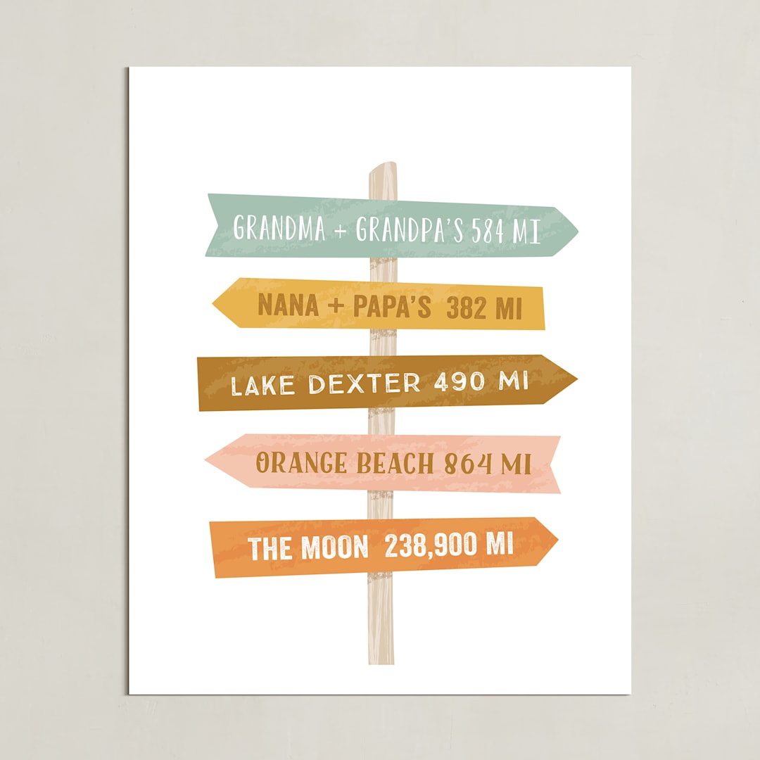 "Near or Far" - Personalized Art Print in Sunset by Laura Hankins - Unframed