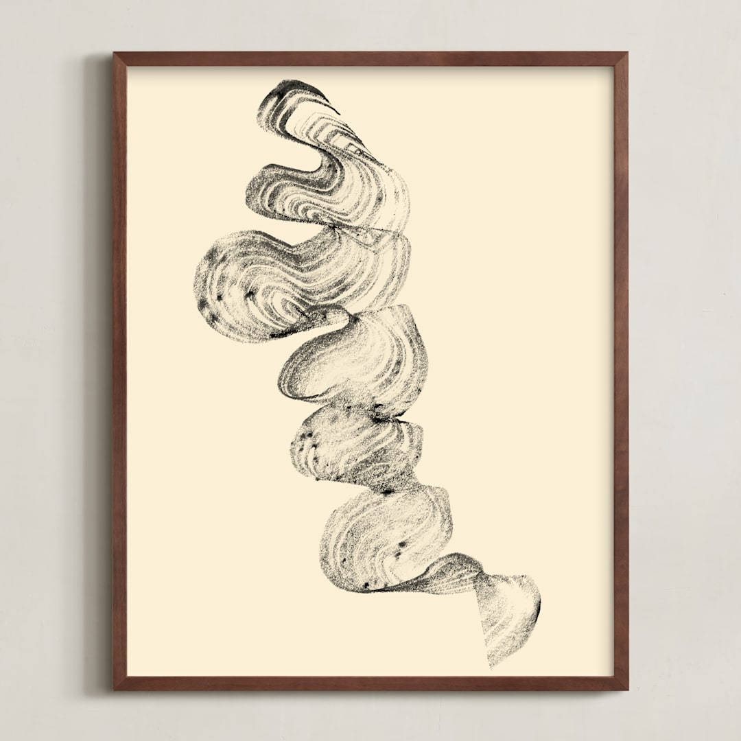 "Abstract Swirls" - Art Print in Vanilla Cream by Rebecca Johnstone - Framed
