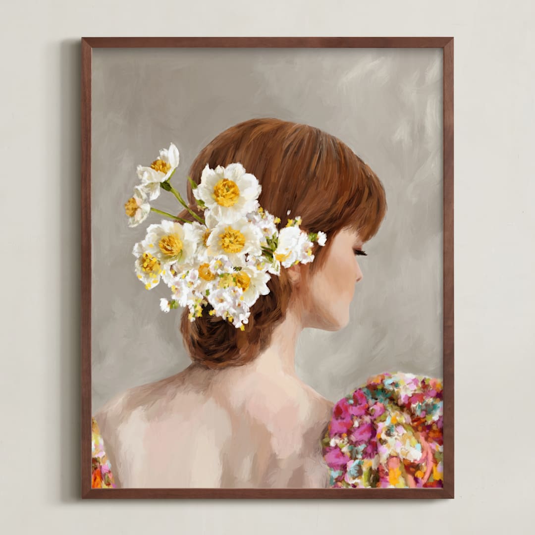 "Sanguine" - Art Print in Ivory by Marabou Design - Framed