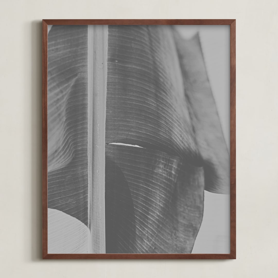 "rainforest leaf" - Art Print in steel grey by Alicia Abla - Framed