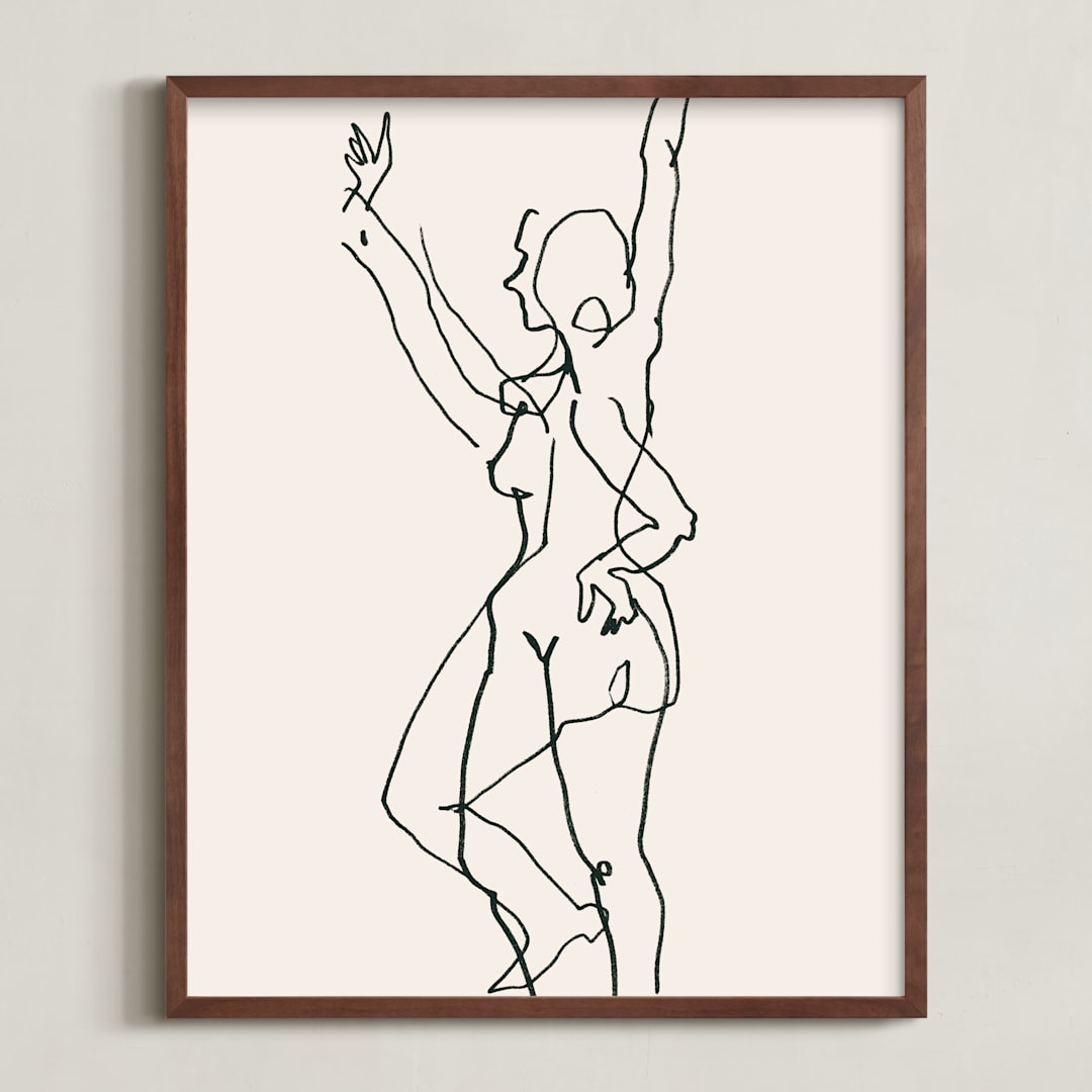 "Transfiguration 02" - Art Print in Ivory Black by Catilustre - Framed