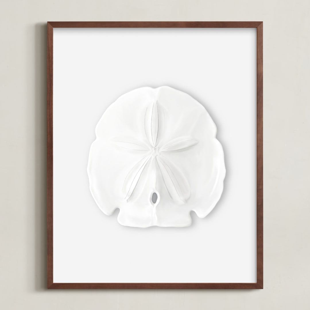 "Modern Sand Dollar" - Art Print in Ice Grey by Artsy Canvas Girl Designs - Framed
