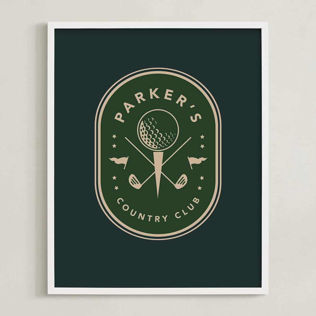 "By Par: Custom Print" - Custom Print in Evergreen by Susan Zinader - Framed