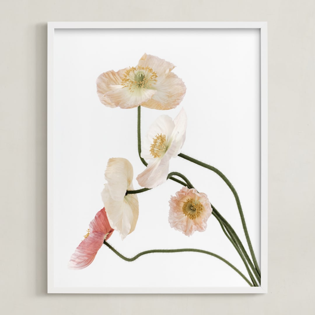 "Poppies II" - Art Print in Stem by Blustery August - Framed