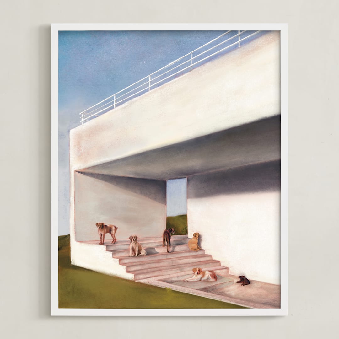 "Leisure, Interrupted" - Art Print in Sky Blue by Jordan M Gentry - Framed