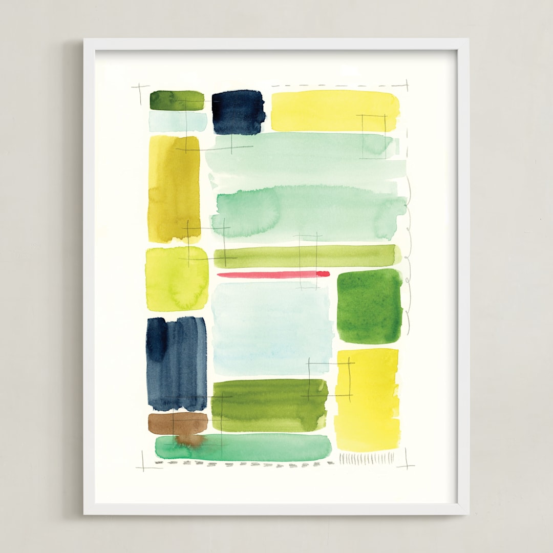 "Indigold Color Study" - Art Print in Indigold by Stephanie Ryan - Framed