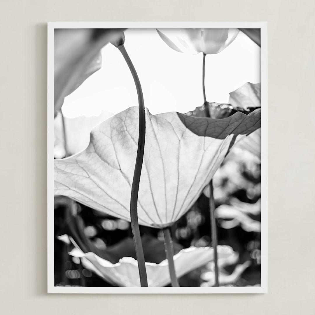 "dancing in the light" - Art Print in classic black and white by Qing Ji - Framed