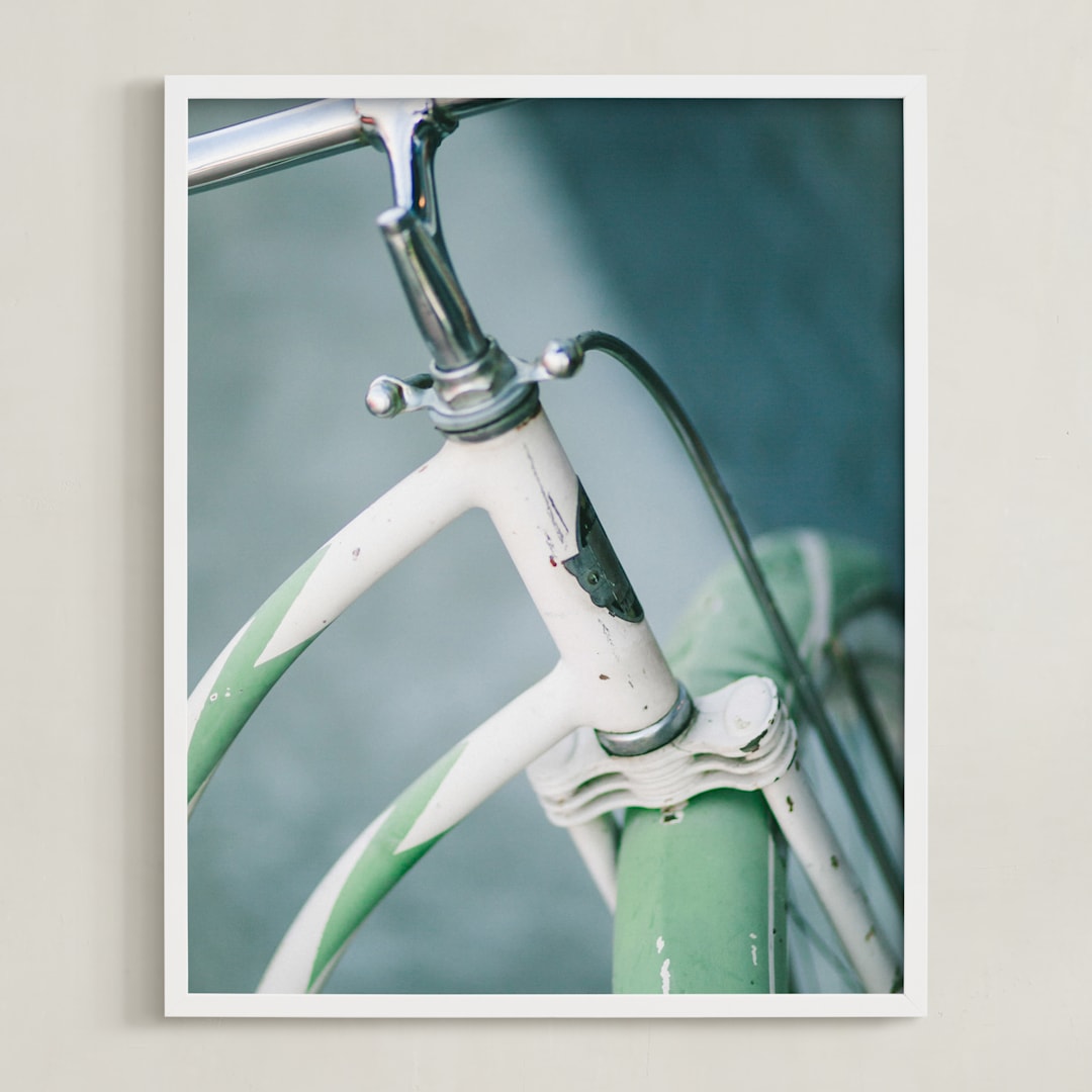"Bicyclette I" - Art Print in Velo Green by Lindsay Ferraris Photography - Framed