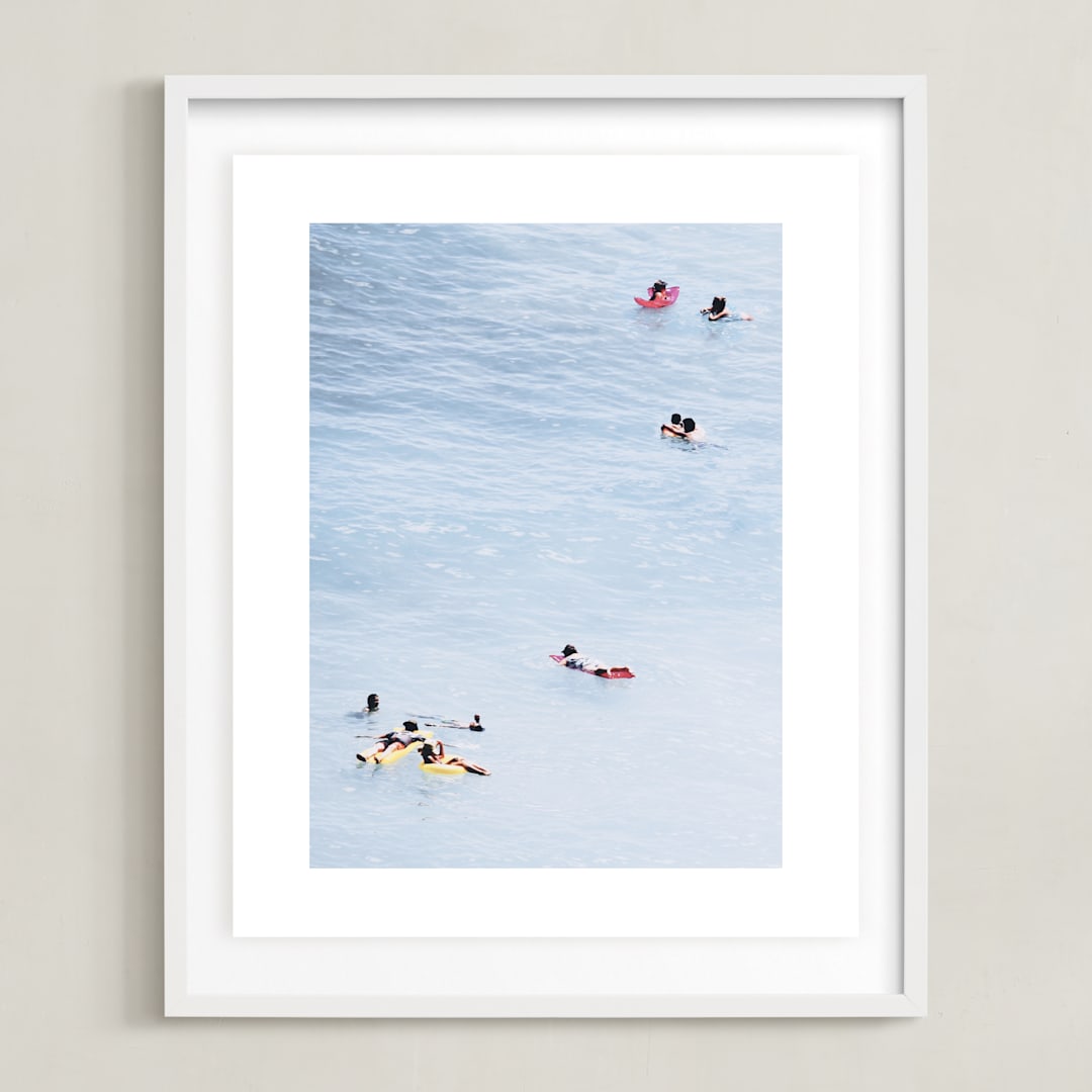 "I Got That Sunshine In My Pocket I" - Art Print in Sea Blue by Summer Strauch - Framed
