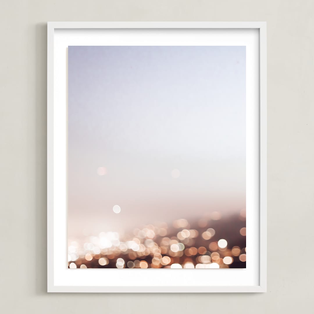 "Warm Evening I" - Art Print in City Sky by Caroline Mint - Framed