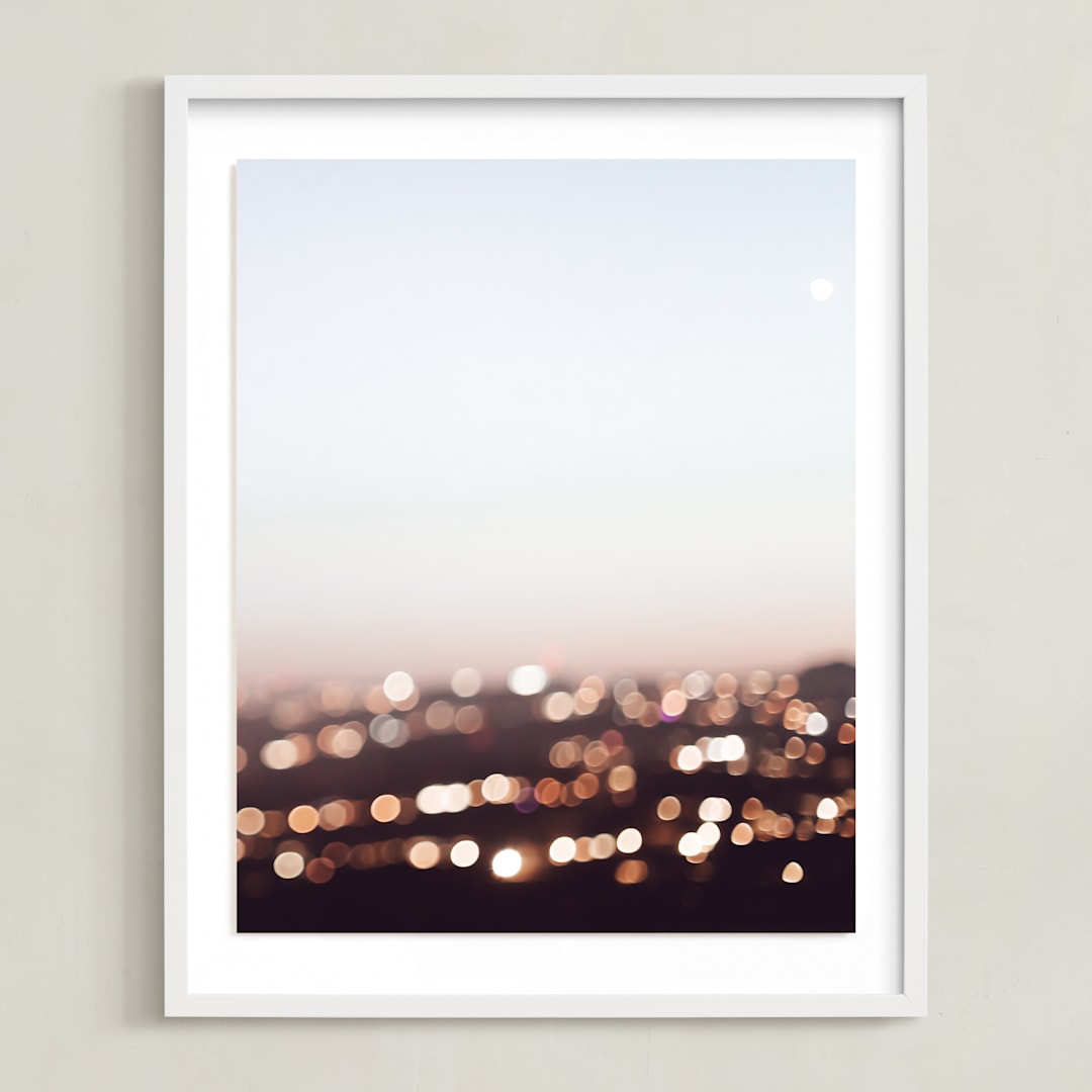 "Warm Evening II" - Art Print in City Sky by Caroline Mint - Framed