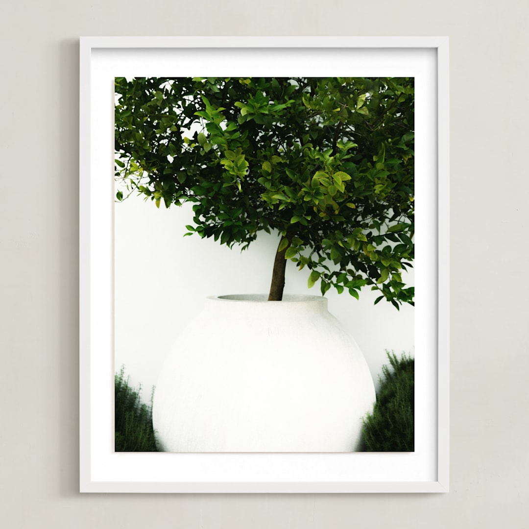 "verdant garden II" - Art Print in leaf by Sara Hicks Malone - Framed