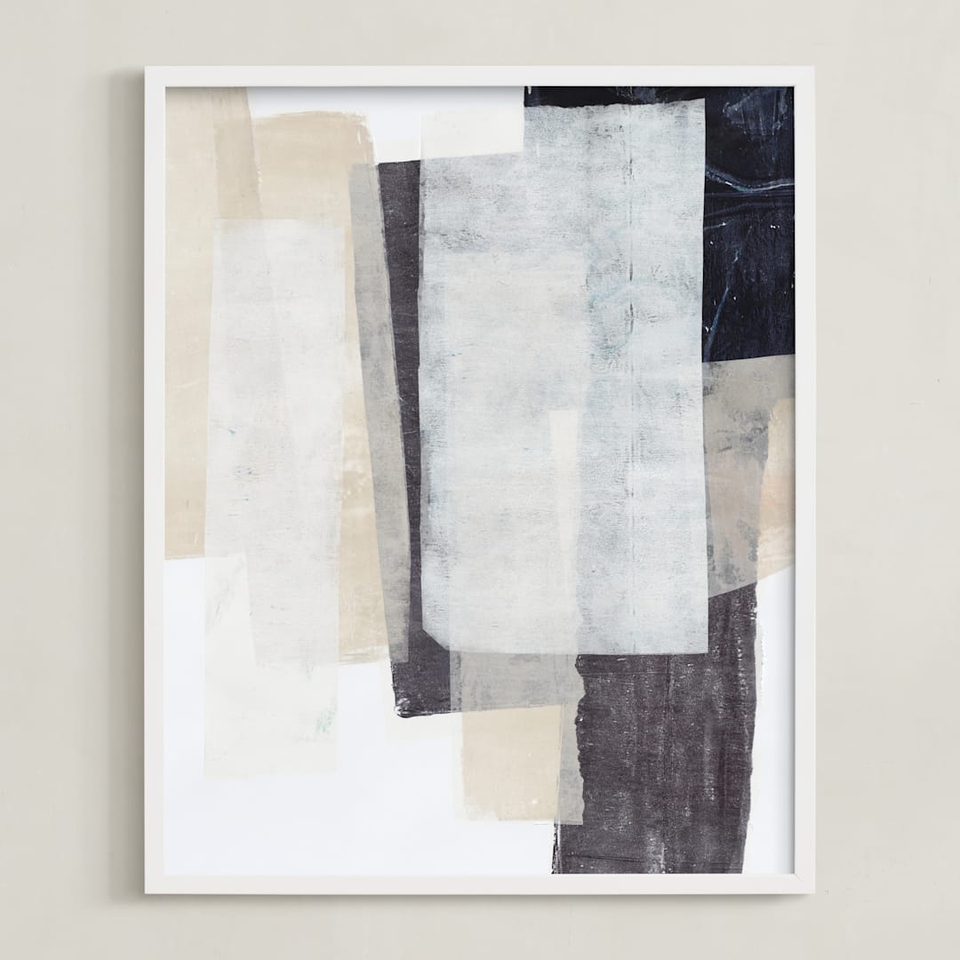 "History Repeats" - Art Print in Sand by Jennifer Daily - Framed