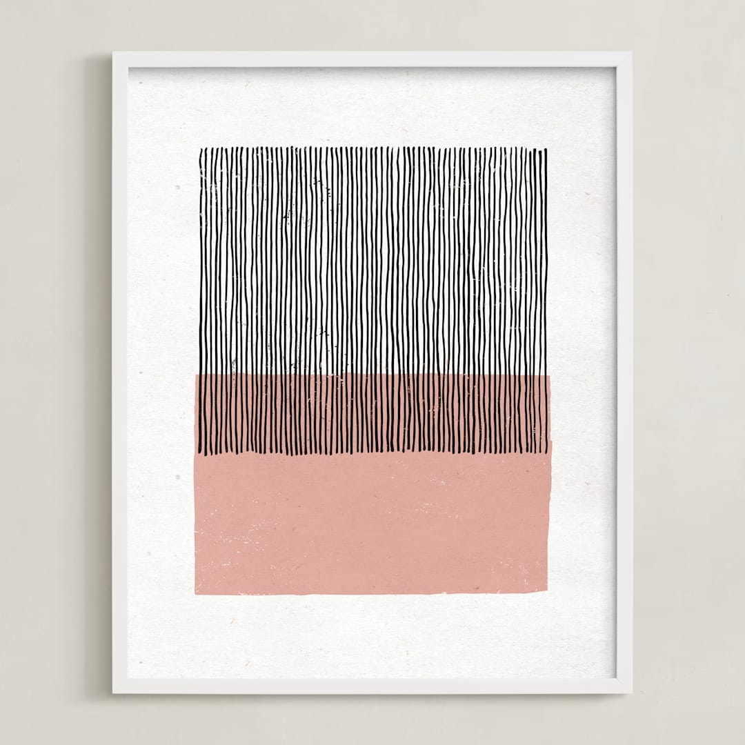 "Color Streak" - Art Print in Dusty Rose by Kiersten Garner - Framed