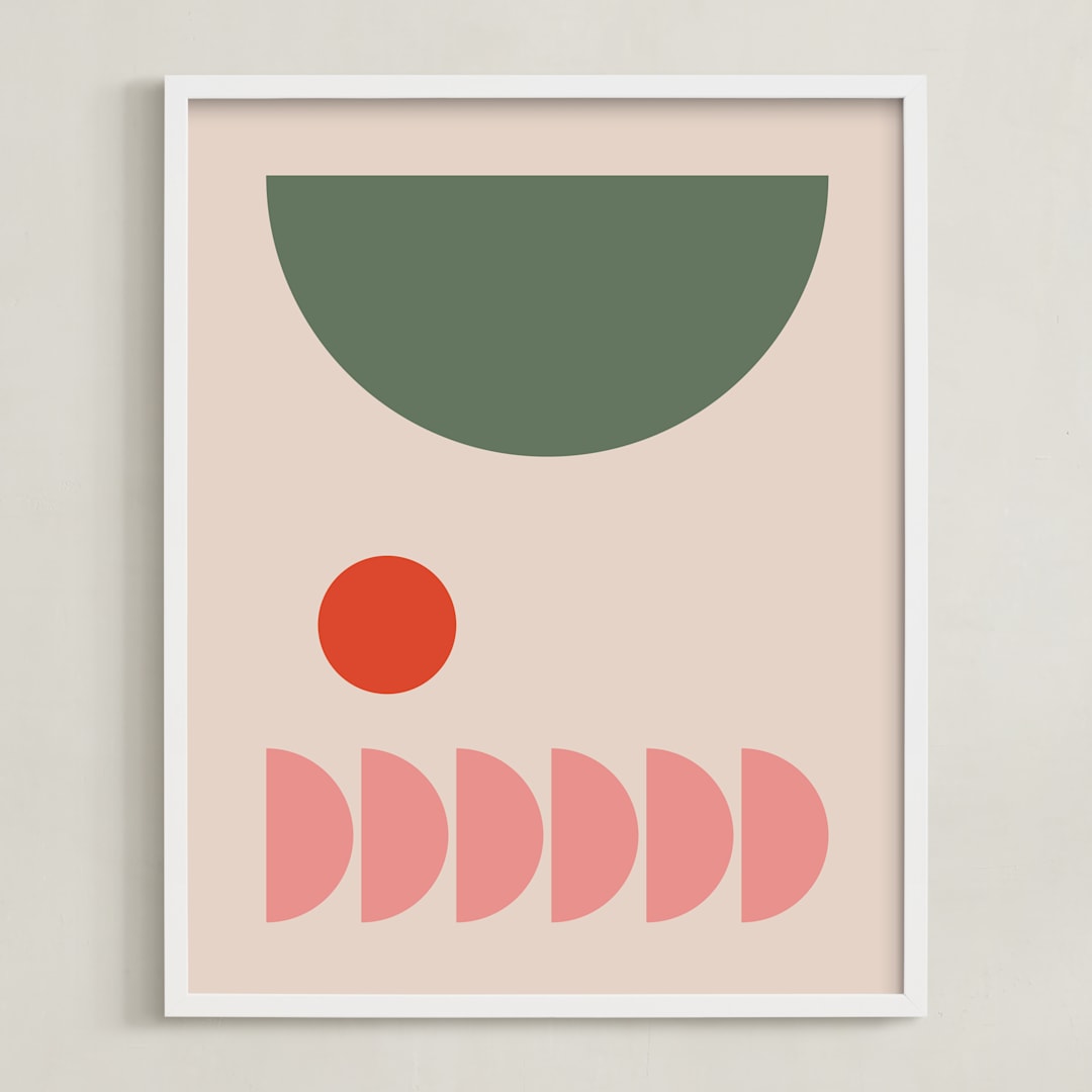 "Valentina" - Art Print in Olive by Alex Roda - Framed