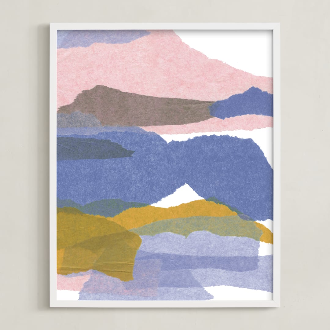 "mountain sunset three" - Art Print in summer storm by Carrie Moradi - Framed